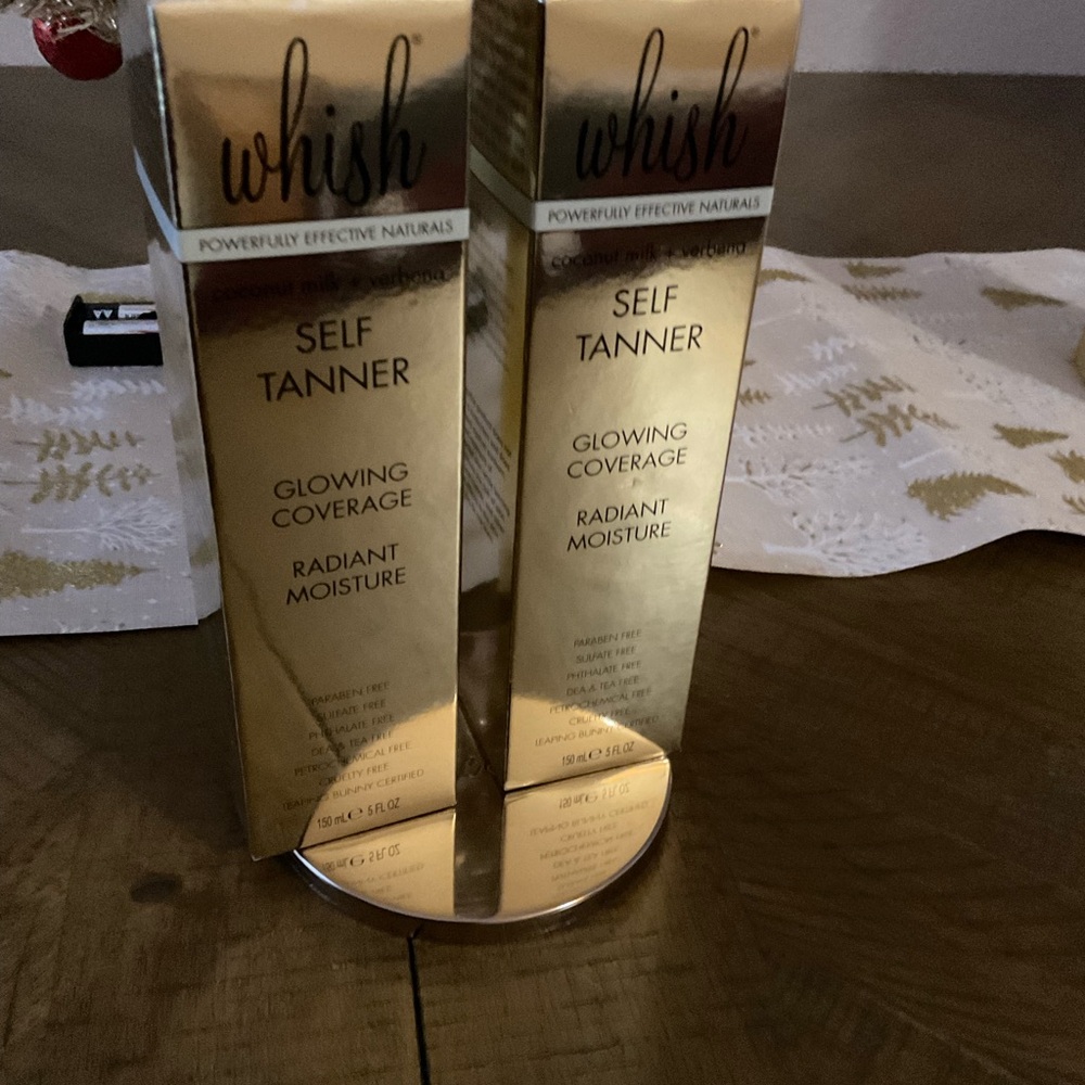 Whish Gold Self Tanner with Radiant Moisture set of 2 Coco Verbena scent.